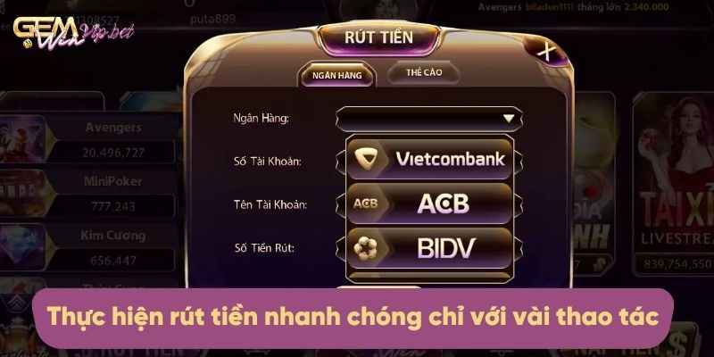 Thực hiện chuyển tiền về ví nhanh chóng chỉ với vài thao tác